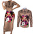 Polynesian Couples Matching Short Sleeve Bodycon Dress and Long Sleeve Button Shirts Dog Lover With Samoyed - Sunset At The Beach Brown Ver LT7 Brown - Polynesian Pride