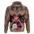 Polynesian Hoodie Dog Lover With Samoyed - Sunset At The Beach Brown Ver LT7 Brown - Polynesian Pride