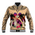 Polynesian Baseball Jacket Dog Lover With Shiba Inu - Sunset At The Beach LT7 Unisex Coral - Polynesian Pride