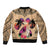 Polynesian Bomber Jacket Dog Lover With Shiba Inu - Sunset At The Beach LT7 - Polynesian Pride