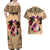 Polynesian Couples Matching Off Shoulder Maxi Dress and Hawaiian Shirt Dog Lover With Shiba Inu - Sunset At The Beach LT7 - Polynesian Pride