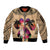 Polynesian Sleeve Zip Bomber Jacket Dog Lover With Shiba Inu - Sunset At The Beach LT7 Unisex Coral - Polynesian Pride