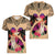 Polynesian Women V Neck T Shirt Dog Lover With Shiba Inu - Sunset At The Beach LT7 - Polynesian Pride