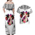 Polynesian Couples Matching Off Shoulder Maxi Dress and Hawaiian Shirt Dog Lover With Shiba Inu - Sunset At The Beach White Ver LT7 - Polynesian Pride