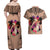 Polynesian Couples Matching Off Shoulder Maxi Dress and Hawaiian Shirt Dog Lover With Shiba Inu - Sunset At The Beach Brown Ver LT7 - Polynesian Pride