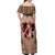 Polynesian Off Shoulder Maxi Dress Dog Lover With Shiba Inu - Sunset At The Beach Brown Ver LT7 - Polynesian Pride