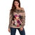 Polynesian Off Shoulder Sweater Dog Lover With Shiba Inu - Sunset At The Beach Brown Ver LT7 Women Brown - Polynesian Pride