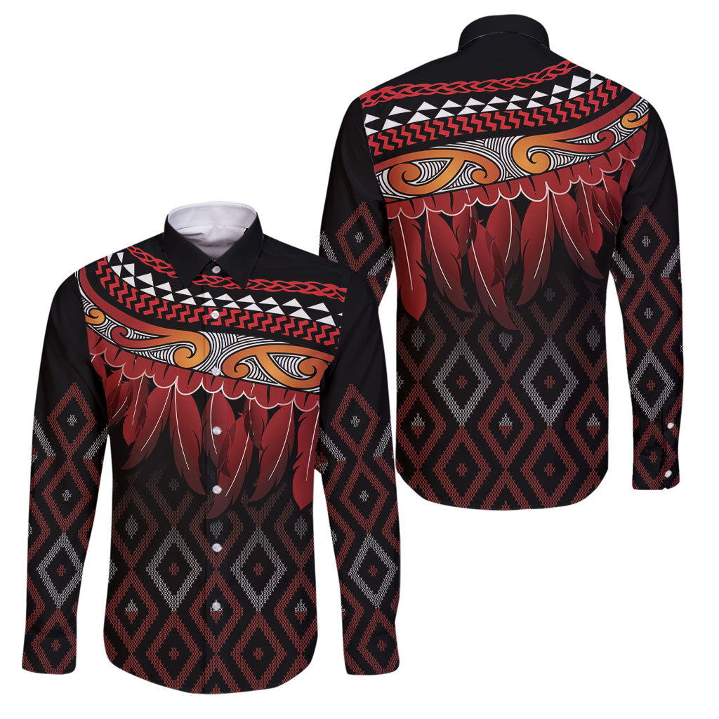 Aotearoa Maori Ngapuhi Iwi Family Matching Off Shoulder Maxi Dress and Hawaiian Shirt Korowai Tukutuku Kaokao Motifs