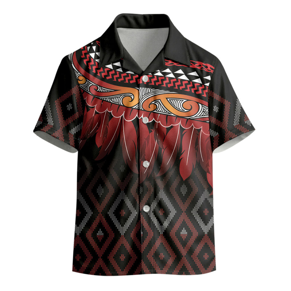 Aotearoa Maori Ngapuhi Iwi Kid Hawaiian Shirt Korowai Tukutuku Kaokao Motifs