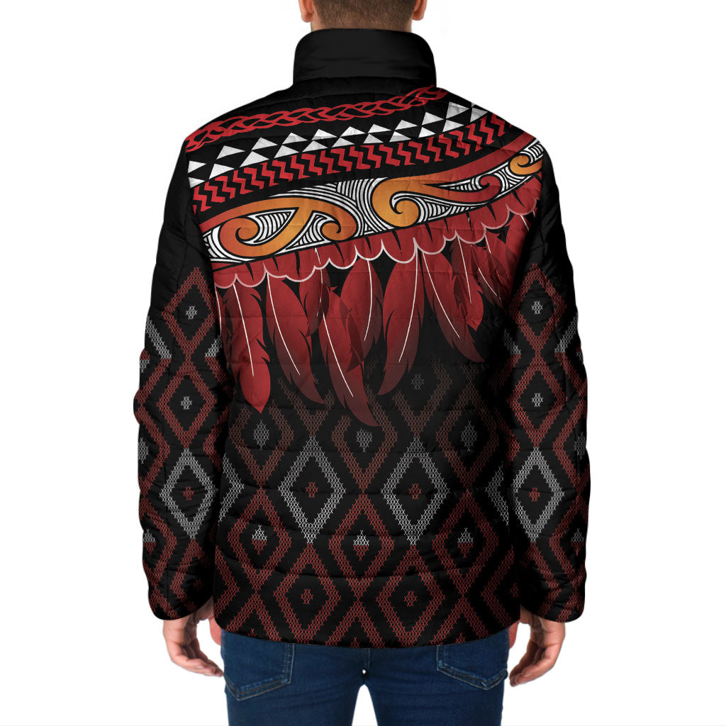 Aotearoa Maori Ngapuhi Iwi Padded Jacket Korowai Tukutuku Kaokao Motifs