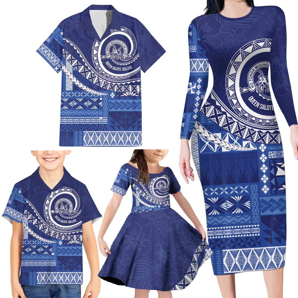 Queen Salote College 100th Anniversary Family Matching Long Sleeve Bodycon Dress and Hawaiian Shirt QSC Royal Girls - Polynesian Pride