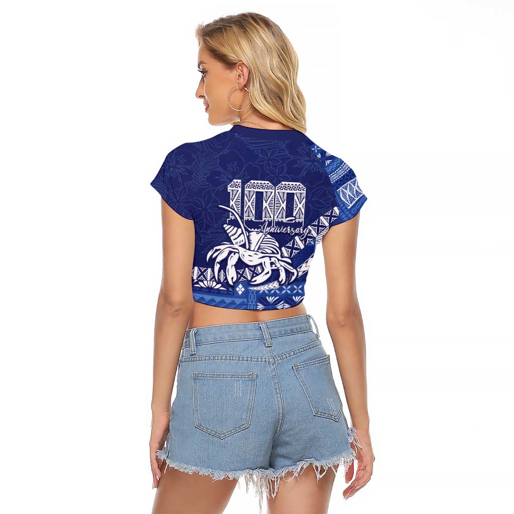 Queen Salote College 100th Anniversary Raglan Cropped T Shirt QSC Royal Girls - Polynesian Pride