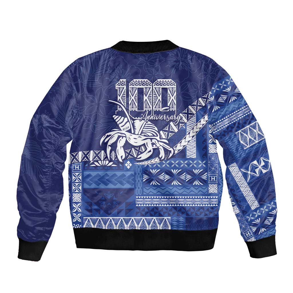 Queen Salote College 100th Anniversary Sleeve Zip Bomber Jacket QSC Royal Girls - Polynesian Pride