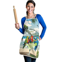 Wish You A Merry Martini Christmas Apron Cocktail Parrot-dise
