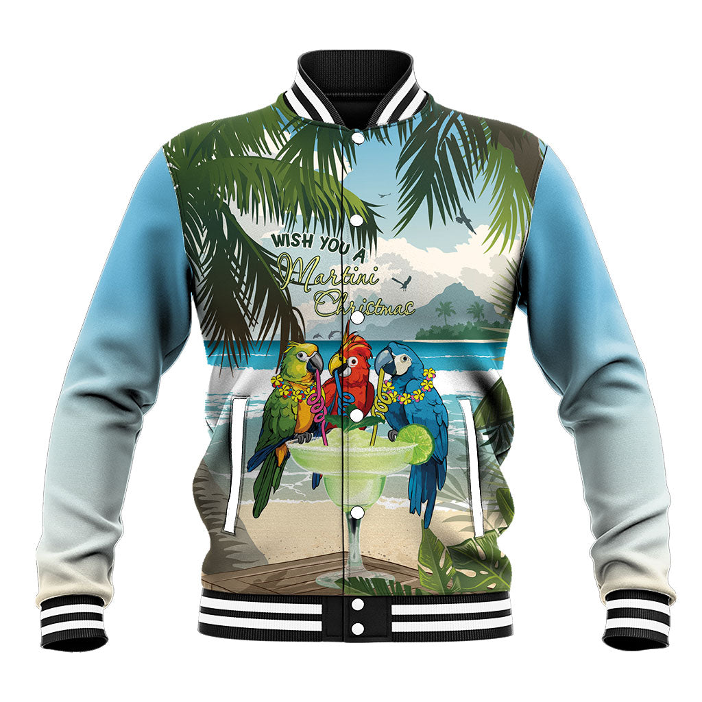 Wish You A Merry Martini Christmas Baseball Jacket Cocktail Parrot-dise LT7 Unisex Multicolor - Polynesian Pride