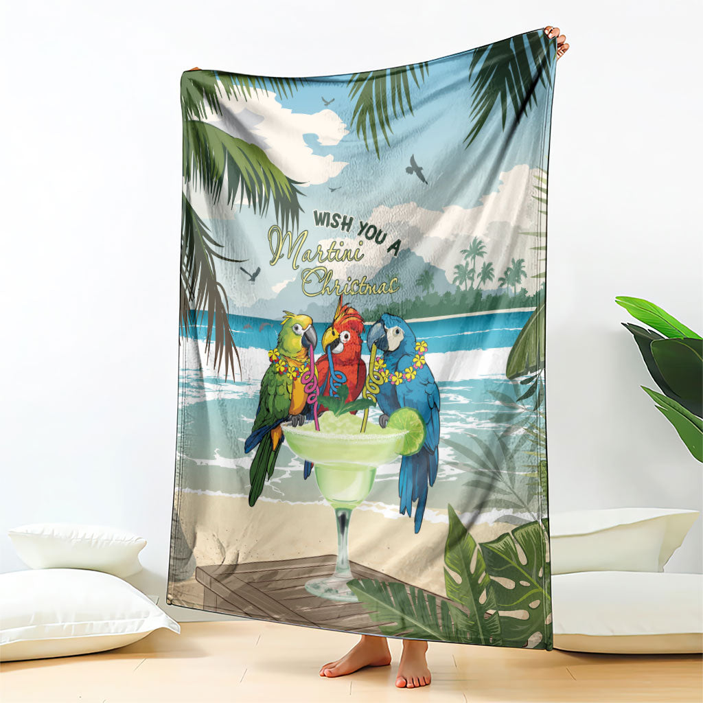 Wish You A Merry Martini Christmas Blanket Cocktail Parrot-dise LT7 - Polynesian Pride