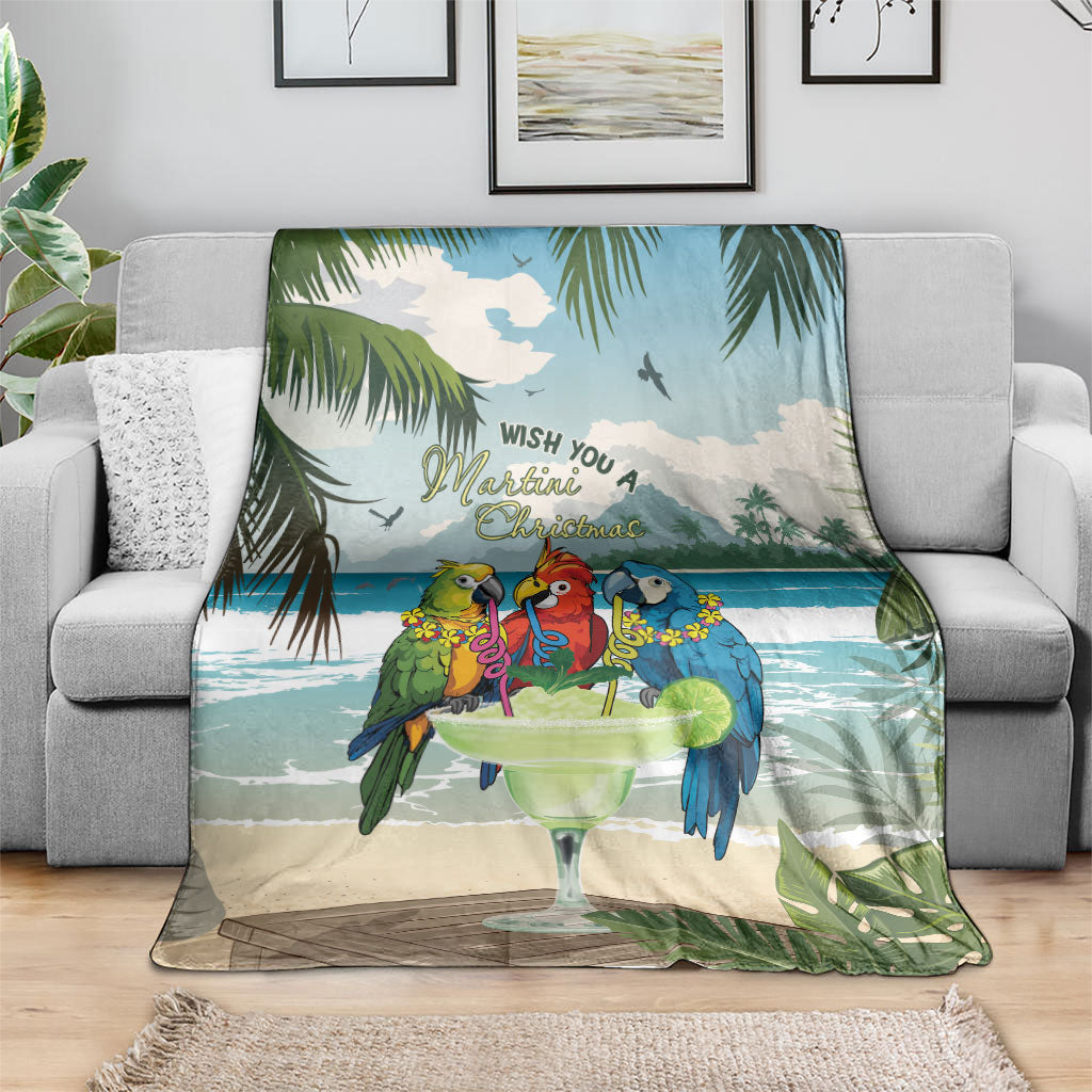 Wish You A Merry Martini Christmas Blanket Cocktail Parrot-dise LT7 - Polynesian Pride