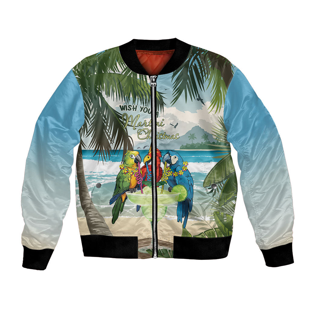 Wish You A Merry Martini Christmas Bomber Jacket Cocktail Parrot-dise LT7 Unisex Multicolor - Polynesian Pride