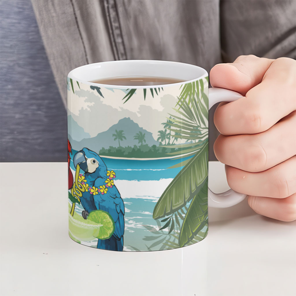 Wish You A Merry Martini Christmas Ceramic Mug Cocktail Parrot-dise