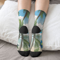 Wish You A Merry Martini Christmas Crew Socks Cocktail Parrot-dise