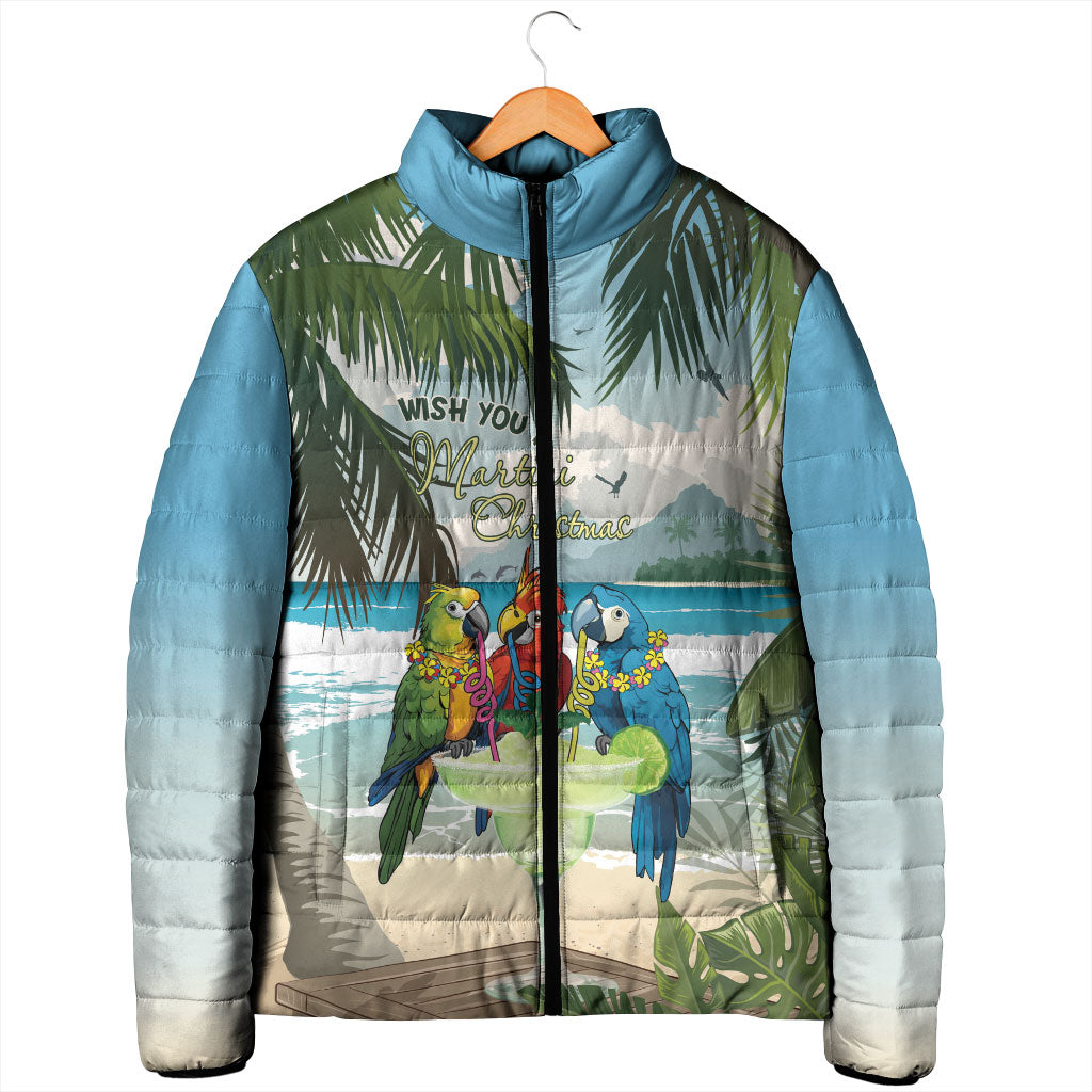 Wish You A Merry Martini Christmas Padded Jacket Cocktail Parrot-dise