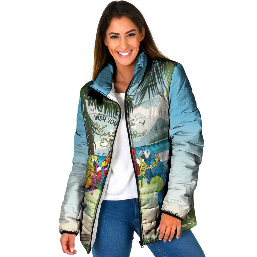 Wish You A Merry Martini Christmas Padded Jacket Cocktail Parrot-dise