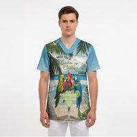 Wish You A Merry Martini Christmas Scrub Top Cocktail Parrot-dise LT7 - Polynesian Pride