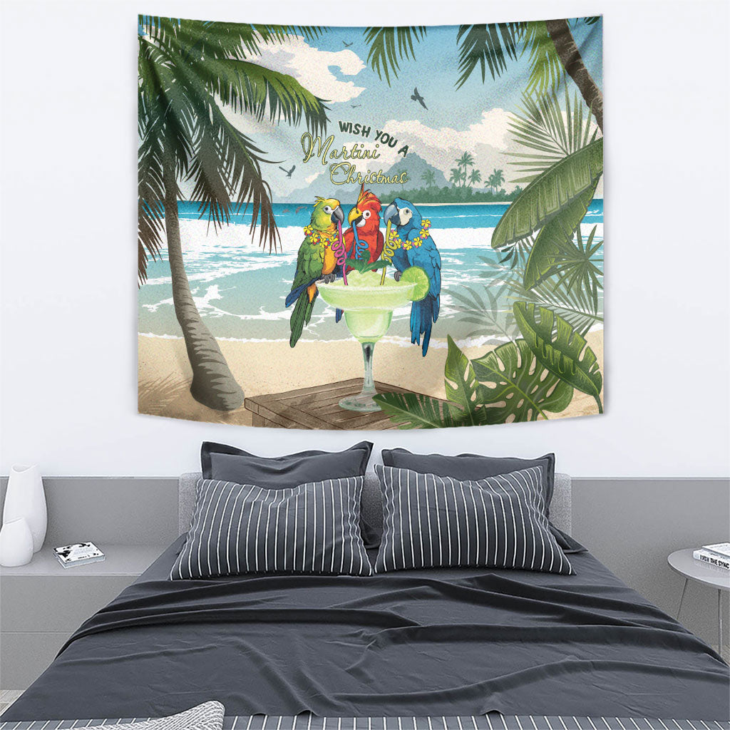 Wish You A Merry Martini Christmas Tapestry Cocktail Parrot-dise LT7 - Polynesian Pride