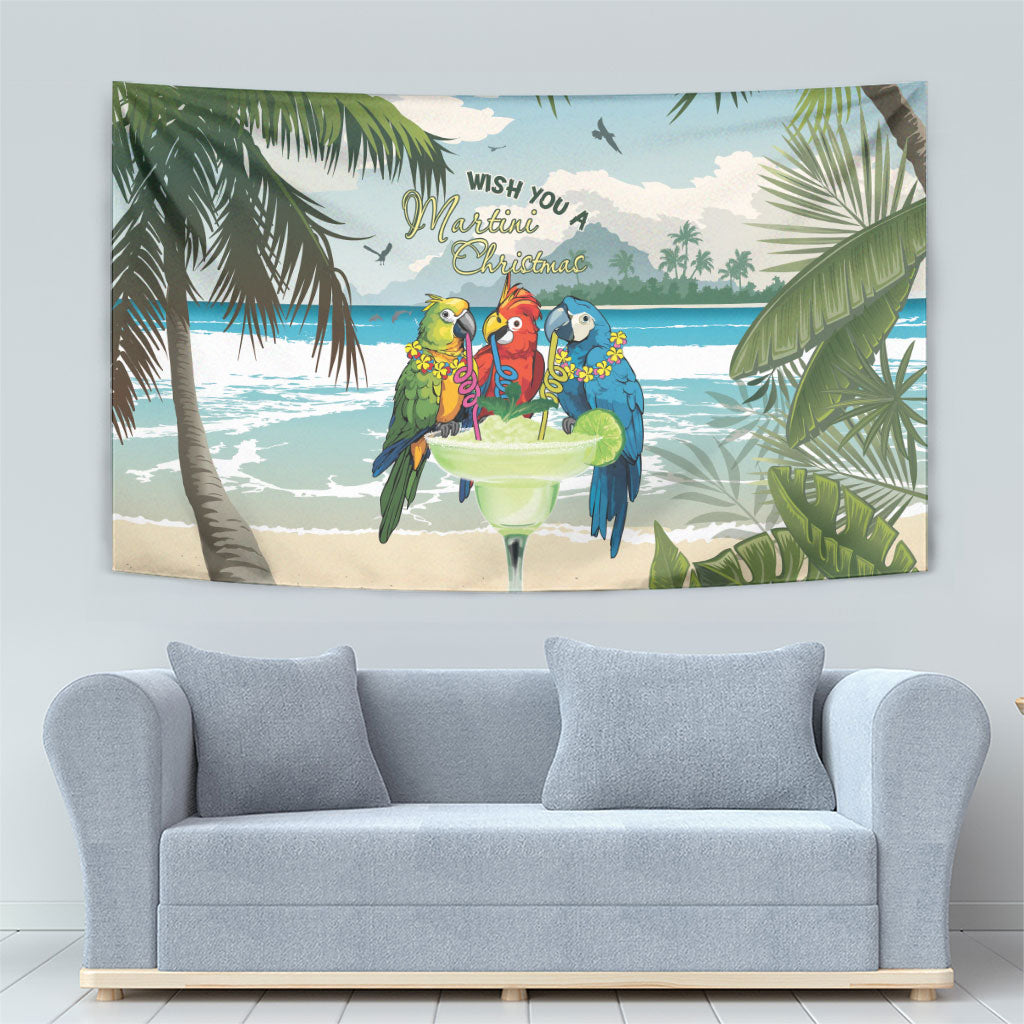 Wish You A Merry Martini Christmas Tapestry Cocktail Parrot-dise LT7 - Polynesian Pride