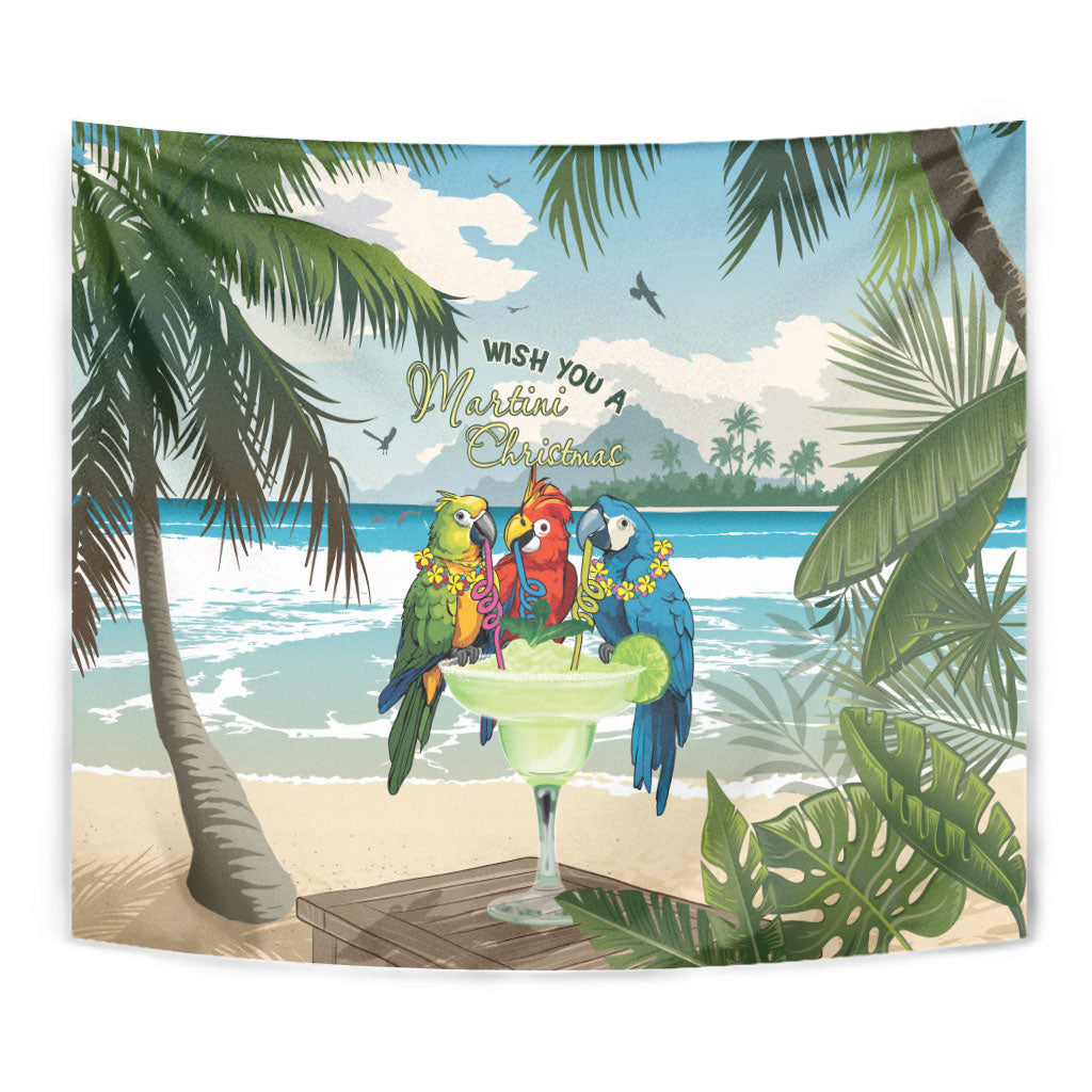 Wish You A Merry Martini Christmas Tapestry Cocktail Parrot-dise LT7 - Polynesian Pride