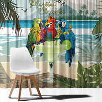 Wish You A Merry Martini Christmas Window Curtain Cocktail Parrot-dise
