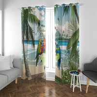 Wish You A Merry Martini Christmas Window Curtain Cocktail Parrot-dise