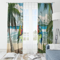 Wish You A Merry Martini Christmas Window Curtain Cocktail Parrot-dise