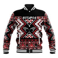 Personalised Taniko Motifs Aotearoa Baseball Jacket Waitangi Kowhaiwhai Kiwi LT7 Unisex Red - Polynesian Pride