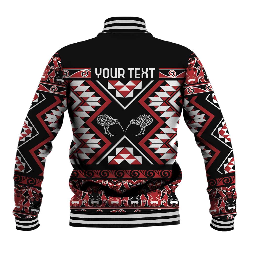 Personalised Taniko Motifs Aotearoa Baseball Jacket Waitangi Kowhaiwhai Kiwi LT7 - Polynesian Pride