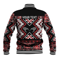 Personalised Taniko Motifs Aotearoa Baseball Jacket Waitangi Kowhaiwhai Kiwi LT7 - Polynesian Pride