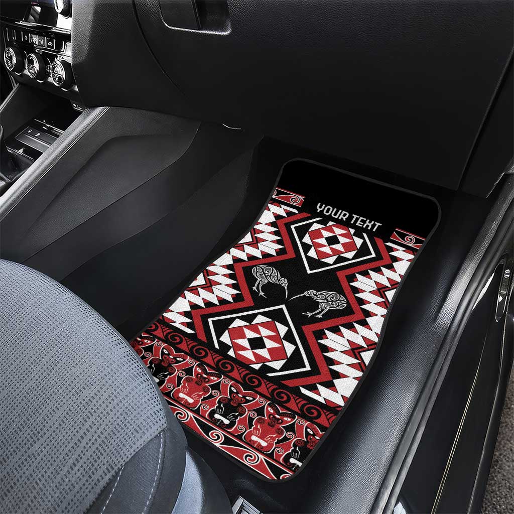 Personalised Taniko Motifs Aotearoa Car Mats Waitangi Kowhaiwhai Kiwi LT7 - Polynesian Pride