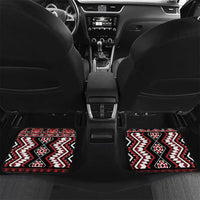 Personalised Taniko Motifs Aotearoa Car Mats Waitangi Kowhaiwhai Kiwi LT7 Set 2pcs - Back Red - Polynesian Pride