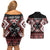 Personalised Taniko Motifs Aotearoa Couples Matching Off Shoulder Short Dress and Hawaiian Shirt Waitangi Kowhaiwhai Kiwi