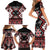 Personalised Taniko Motifs Aotearoa Family Matching Short Sleeve Bodycon Dress and Hawaiian Shirt Waitangi Kowhaiwhai Kiwi