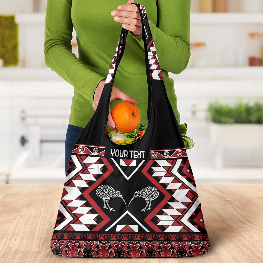 Personalised Taniko Motifs Aotearoa Grocery Bag Waitangi Kowhaiwhai Kiwi