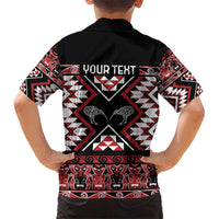 Personalised Taniko Motifs Aotearoa Kid Hawaiian Shirt Waitangi Kowhaiwhai Kiwi