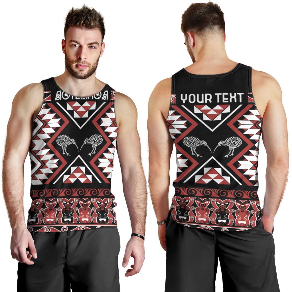 Personalised Taniko Motifs Aotearoa Men Tank Top Waitangi Kowhaiwhai Kiwi LT7 - Polynesian Pride