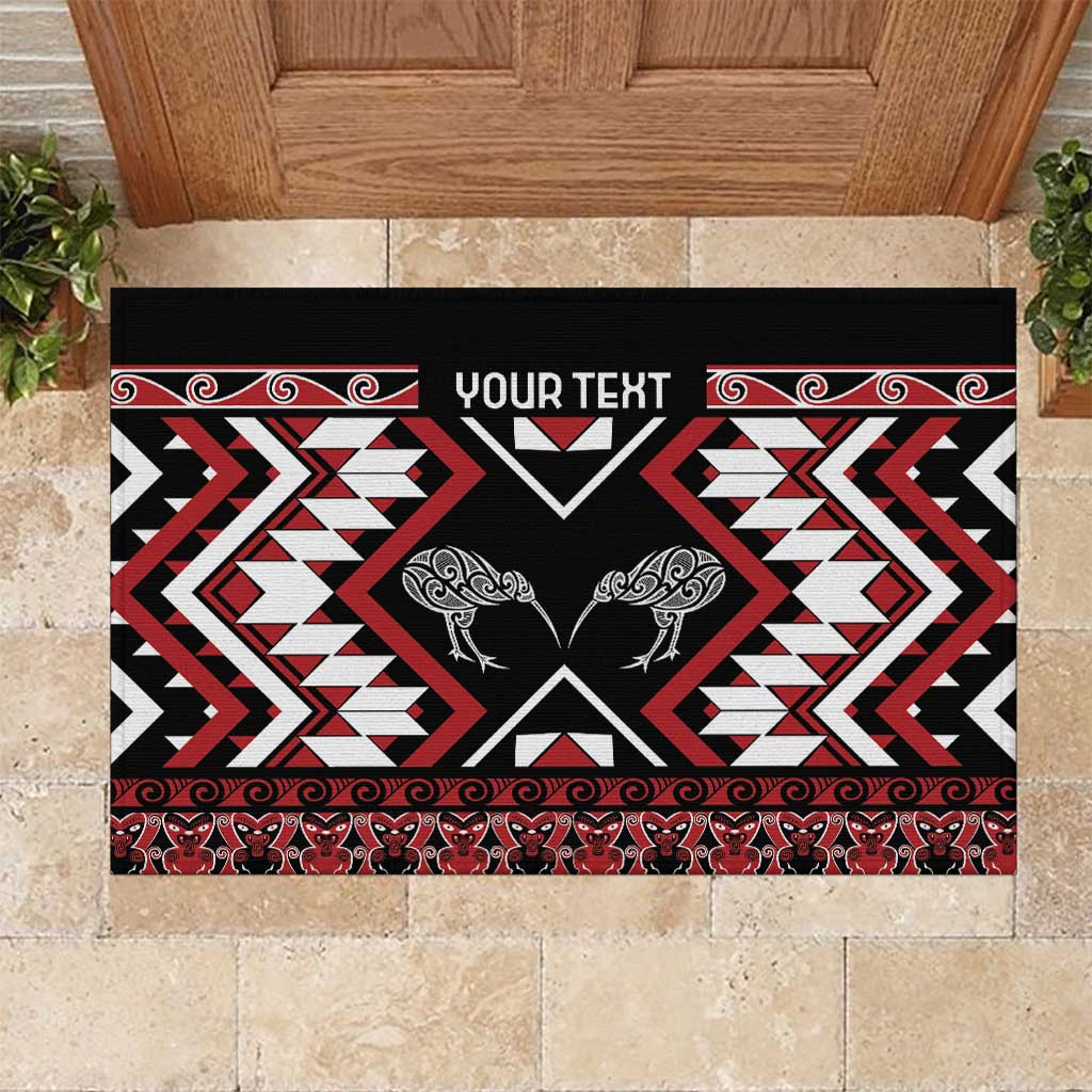 Personalised Taniko Motifs Aotearoa Rubber Doormat Waitangi Kowhaiwhai Kiwi