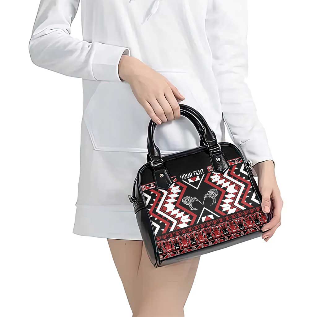 Personalised Taniko Motifs Aotearoa Shoulder Handbag Waitangi Kowhaiwhai Kiwi