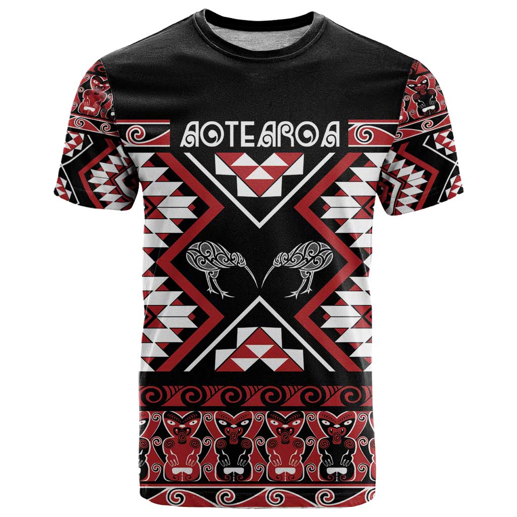 Personalised Taniko Motifs Aotearoa T Shirt Waitangi Kowhaiwhai Kiwi