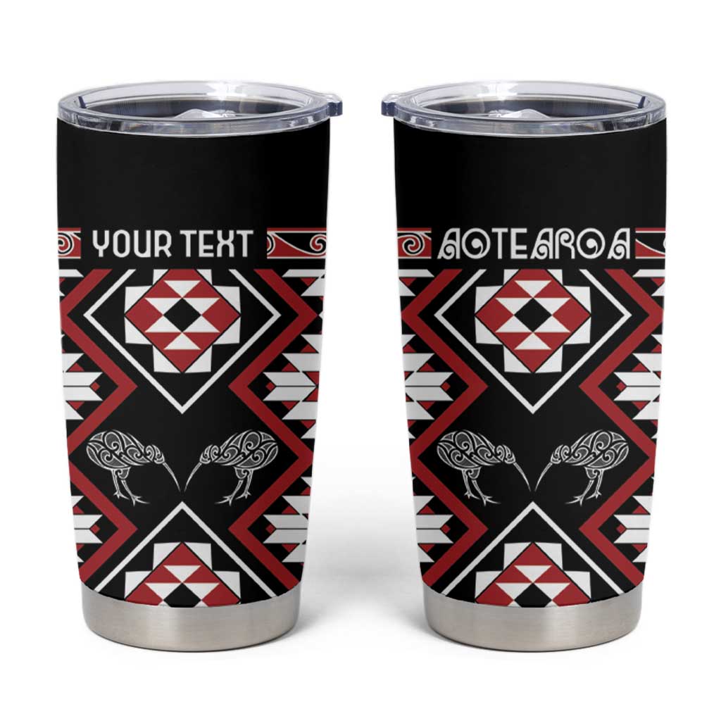 Personalised Taniko Motifs Aotearoa Tumbler Cup Waitangi Kowhaiwhai Kiwi