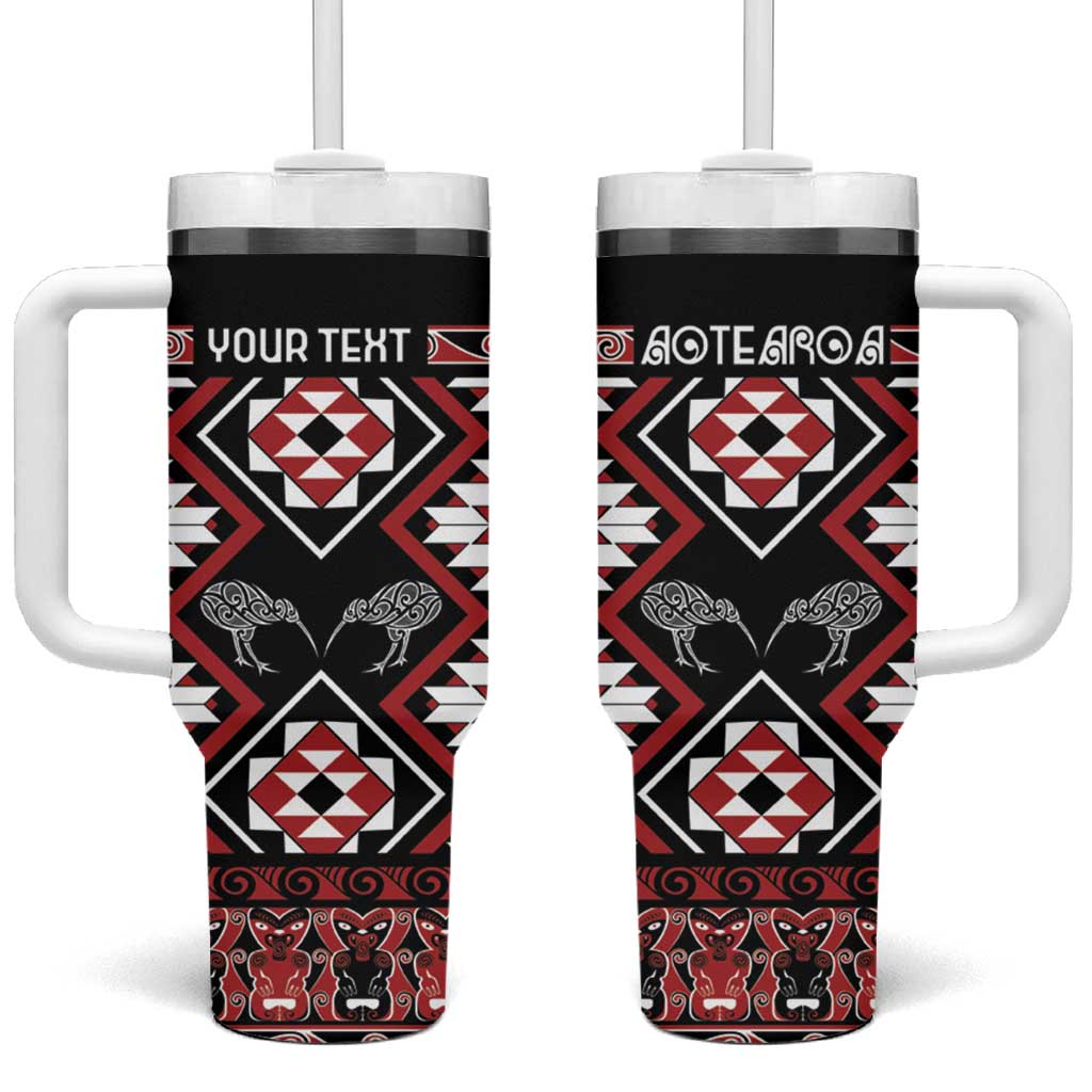 Personalised Taniko Motifs Aotearoa Tumbler With Handle Waitangi Kowhaiwhai Kiwi