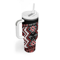 Personalised Taniko Motifs Aotearoa Tumbler With Handle Waitangi Kowhaiwhai Kiwi LT7 - Polynesian Pride