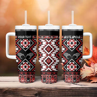 Personalised Taniko Motifs Aotearoa Tumbler With Handle Waitangi Kowhaiwhai Kiwi LT7 - Polynesian Pride